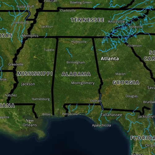 Fly fishing report and map for Alabama.