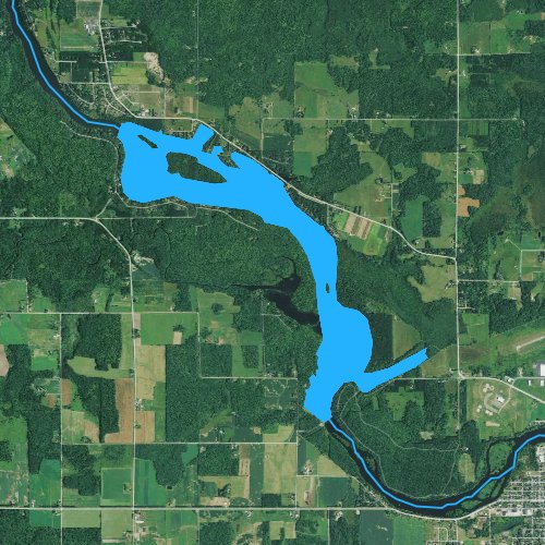 Fly fishing map for Alexander Lake, Wisconsin