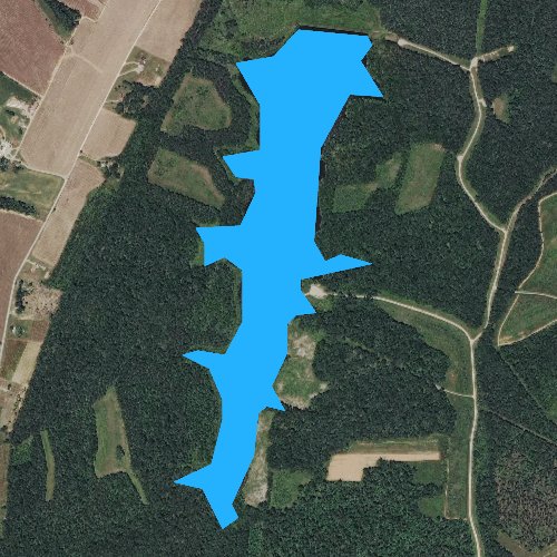 Fly fishing map for Amelia Lake, Virginia