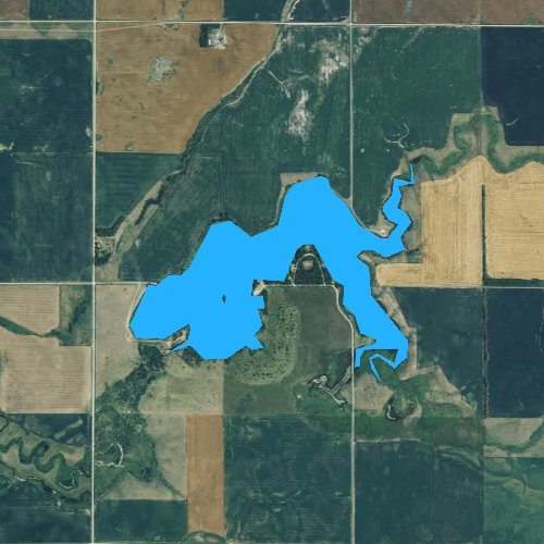 Fly fishing map for Amsden Lake, South Dakota