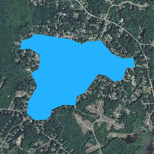 Fly fishing map for Angle Pond, New Hampshire