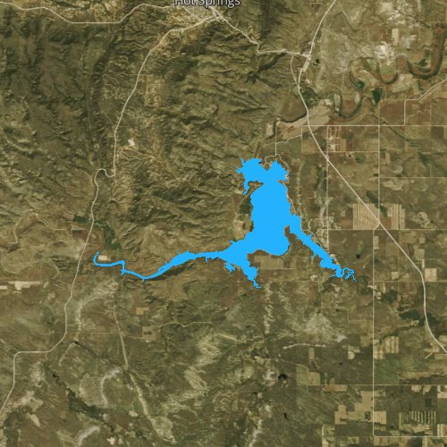 Fly fishing map for Angostura Reservoir, South Dakota