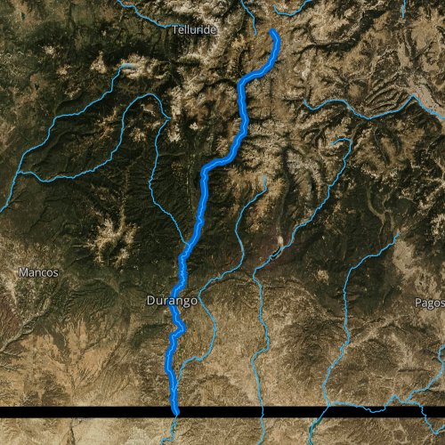 Fly fishing map for Animas River, Colorado