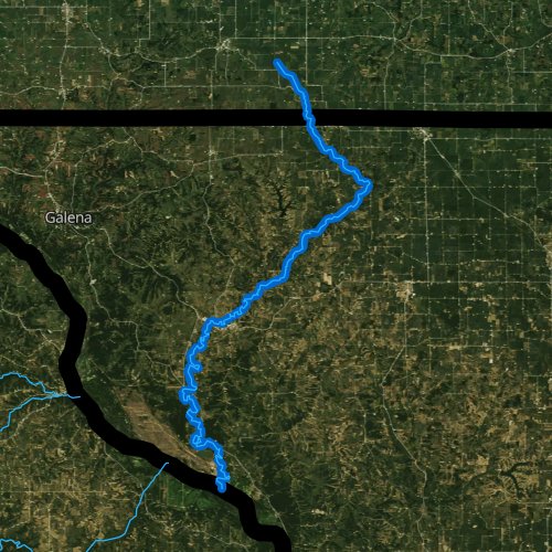 Fly fishing map for Apple River, Illinois