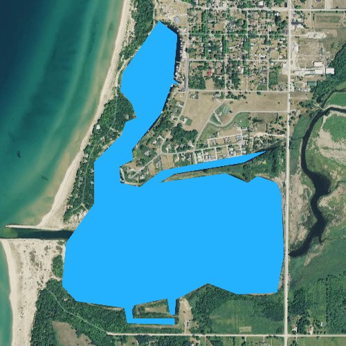 Fly fishing map for Arcadia Lake, Michigan