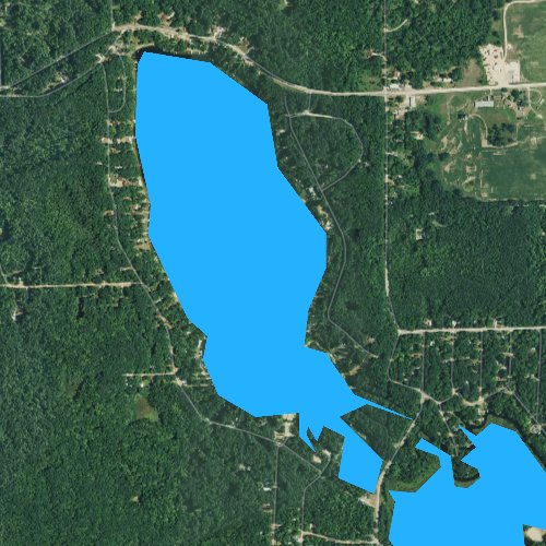 Fly fishing map for Arnold Lake, Michigan