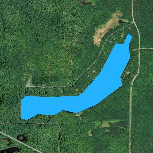 Fly fishing map for Ashegon Lake, Wisconsin