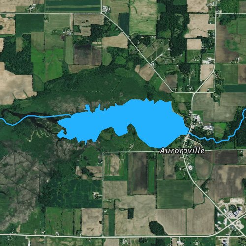 Fly fishing map for Auroraville Millpond 80, Wisconsin