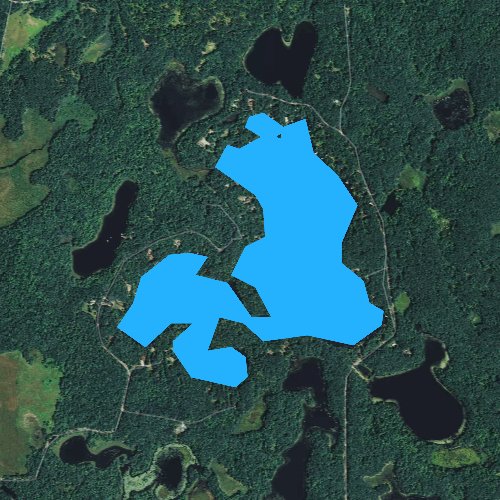 Fly fishing map for Axhandle Lake, Wisconsin