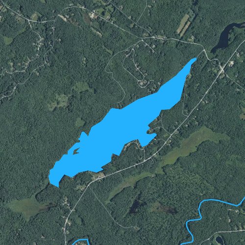 Fly fishing map for Ayers Pond, New Hampshire