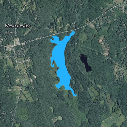 Fly fishing map for Babcock Pond, Connecticut