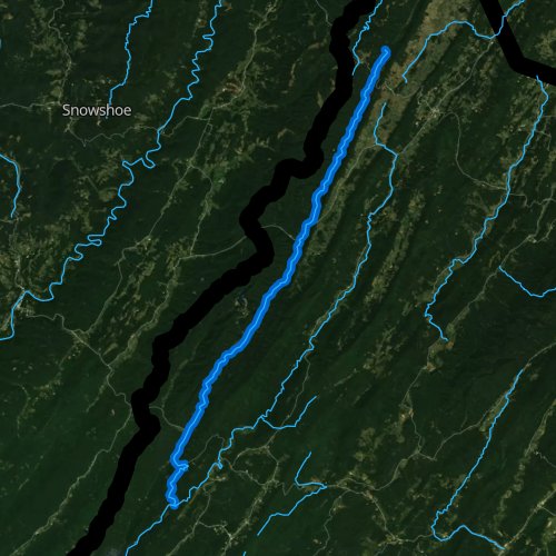 Fly fishing map for Back Creek, Virginia