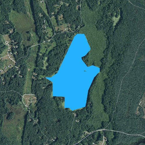 Fly fishing map for Baddacook Pond, Massachusetts