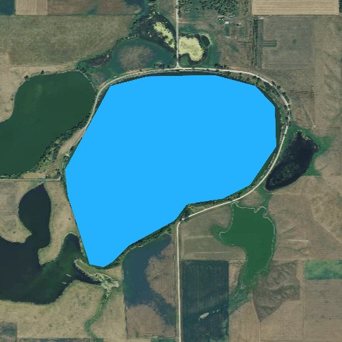 Fly fishing map for Baileys Lake, South Dakota