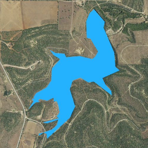 Fly fishing map for Baird Lake, Texas
