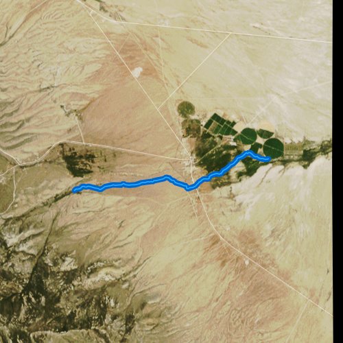 Fly fishing map for Baker Creek, Nevada
