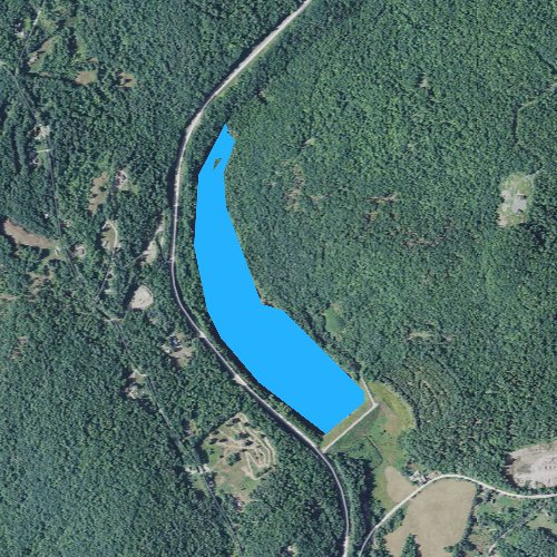 Fly fishing map for Baker Floodwater Reservoir Site, New Hampshire
