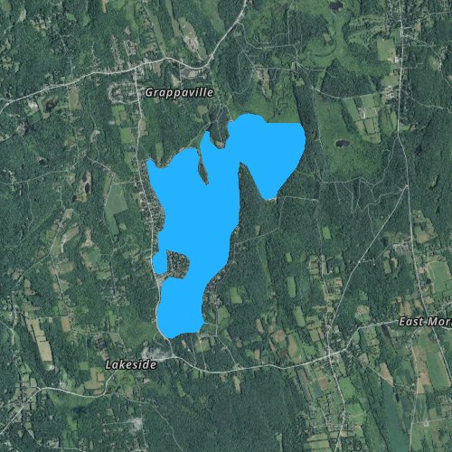 Fly fishing map for Bantam Lake, Connecticut