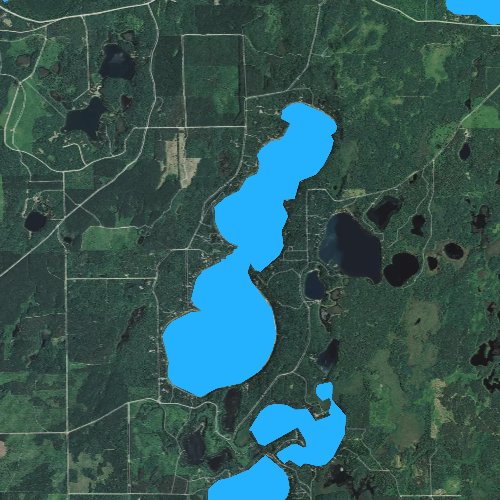 Fly fishing map for Bardon Lake, Wisconsin