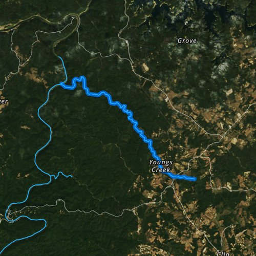 Fly fishing map for Bark Camp Creek, Kentucky