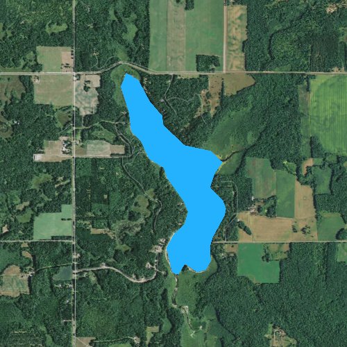 Fly fishing map for Bashaw Lake, Wisconsin