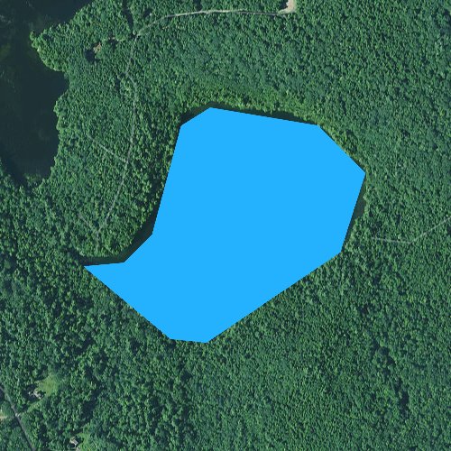 Fly fishing map for Basin Pond, Maine