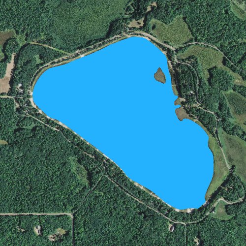 Fly fishing map for Bass Lake: Burnett, Wisconsin