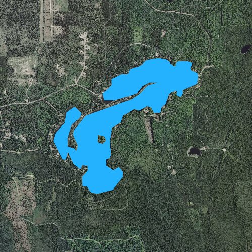 Fly fishing map for Bass Lake, Michigan