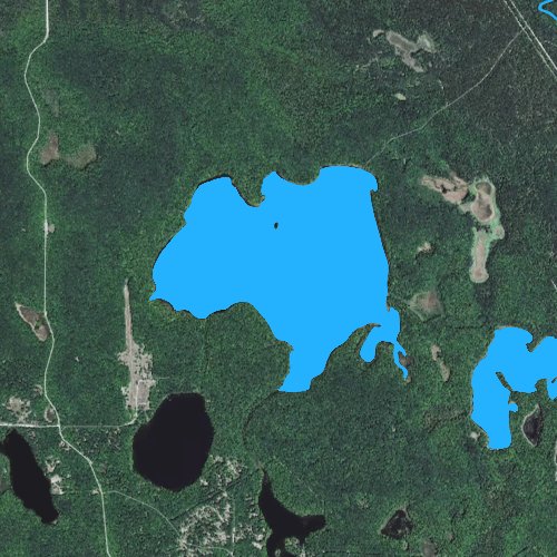 Fly fishing map for Bass Lake: Schoolcraft, Michigan