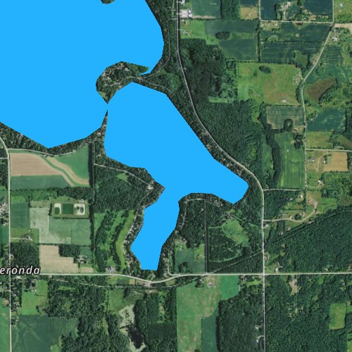 Fly fishing map for Bear Trap Lake, Wisconsin