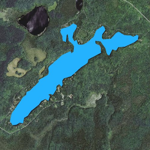Fly fishing map for Beatons Lake, Michigan