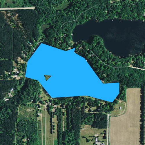 Fly fishing map for Beaulieu Lake, Wisconsin
