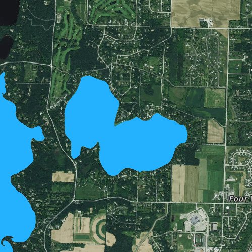 Fly fishing map for Beaver Lake: Waukesha, Wisconsin