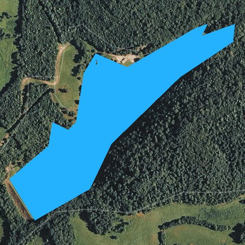 Fly fishing map for Bedford Lake, Tennessee