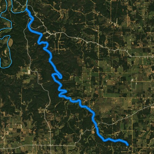 Fly fishing map for Bennett Spring, Missouri