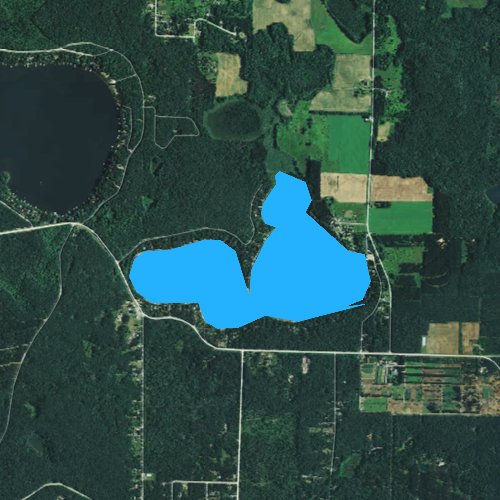Fly fishing map for Berry Lake, Wisconsin