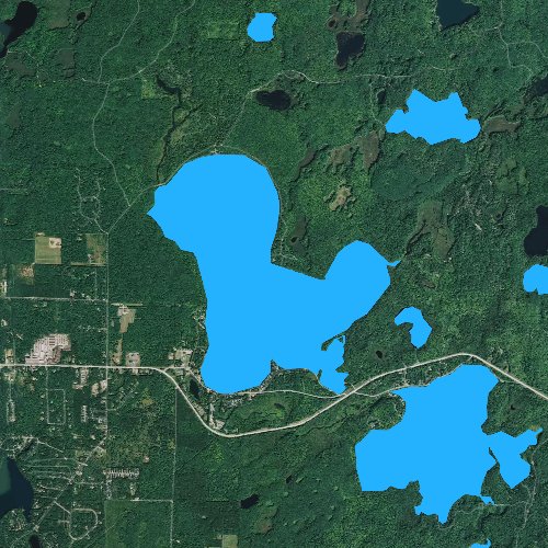 Fly fishing map for Big Arbor Vitae Lake, Wisconsin