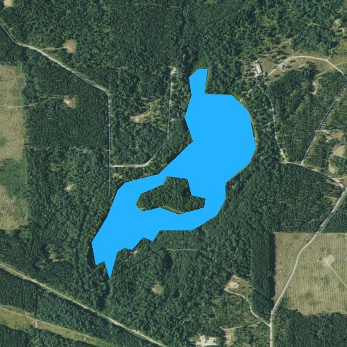 Fly fishing map for Big Bass Lake, Michigan