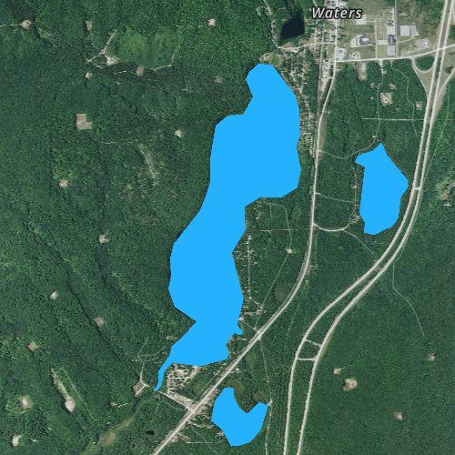 Fly fishing map for Big Bradford Lake, Michigan