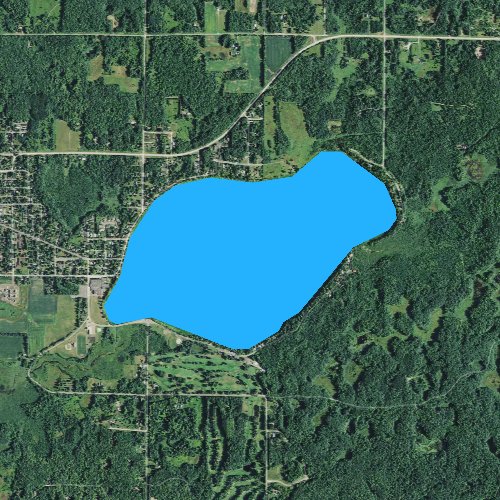 Fly fishing map for Big Butternut Lake, Wisconsin
