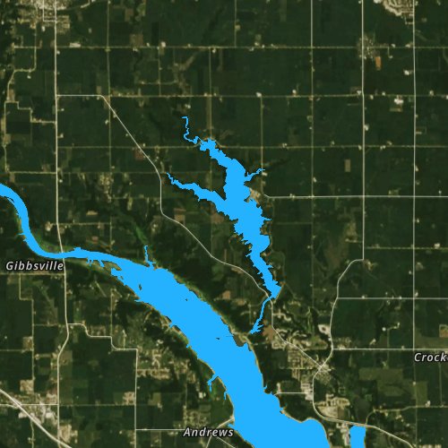 Fly fishing map for Big Creek Lake, Iowa