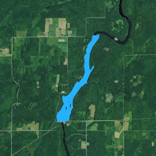 Fly fishing map for Big Falls Flowage, Wisconsin