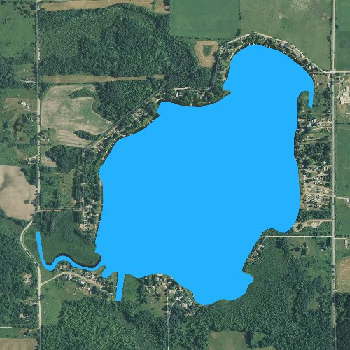Fly fishing map for Big Lake: Osceola, Michigan
