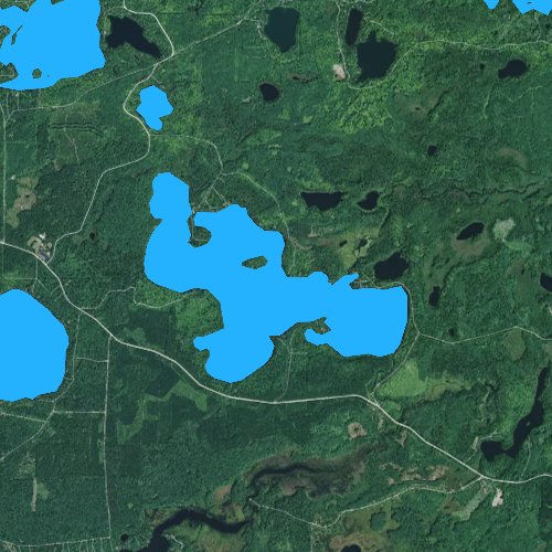 Fly fishing map for Big Lake, Wisconsin