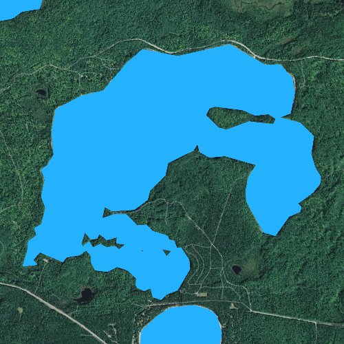 Fly fishing map for Big Muskellunge Lake, Wisconsin