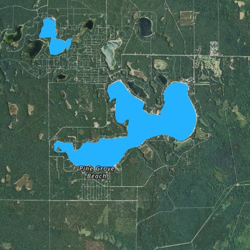 Fly fishing map for Big Star Lake, Michigan