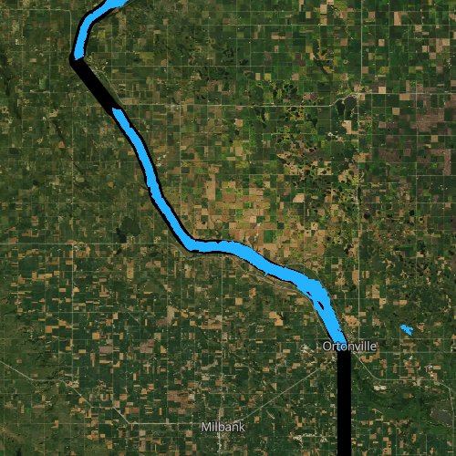 Fly fishing map for Big Stone Lake, Minnesota