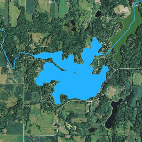 Fly fishing map for Big Trade Lake, Wisconsin