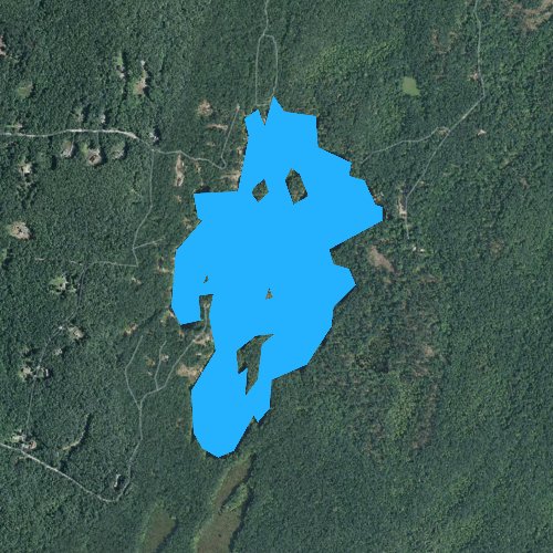 Fly fishing map for Billings Lake, Connecticut