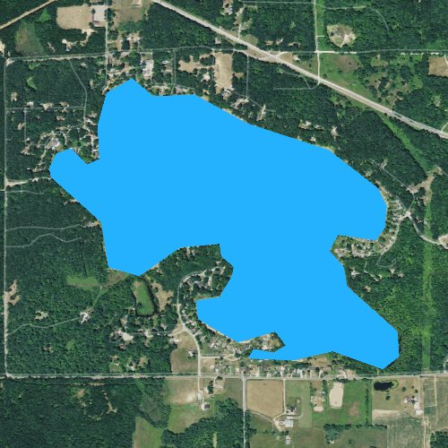 Fly fishing map for Bills Lake, Michigan